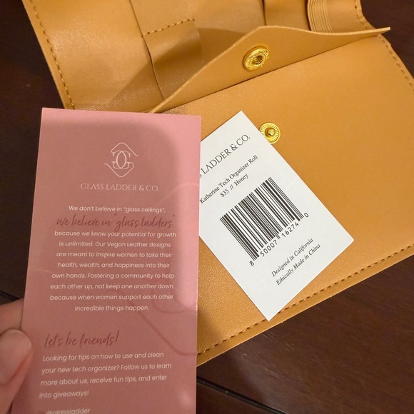 Glass Ladder & Co. Leather Tech Organizer  Mustard Yellow Women's Bag - Picture 6 of 11